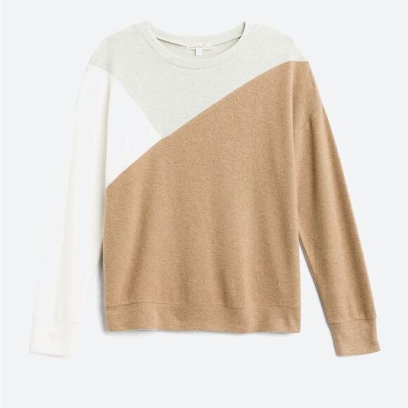 Paris Diagonal Color Block Knit Top​ - Picture 1 of 6